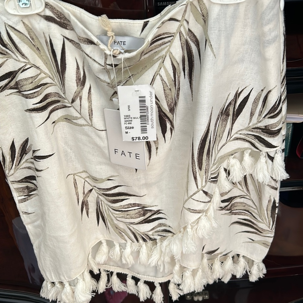 Fate wrap skirt with fern design and tassel hem New, never worn